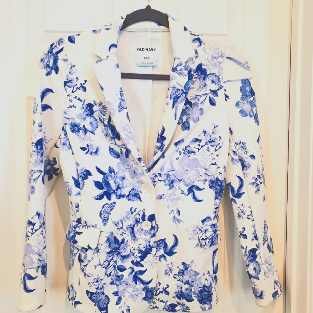Old Navy, S, blue and white, blazer